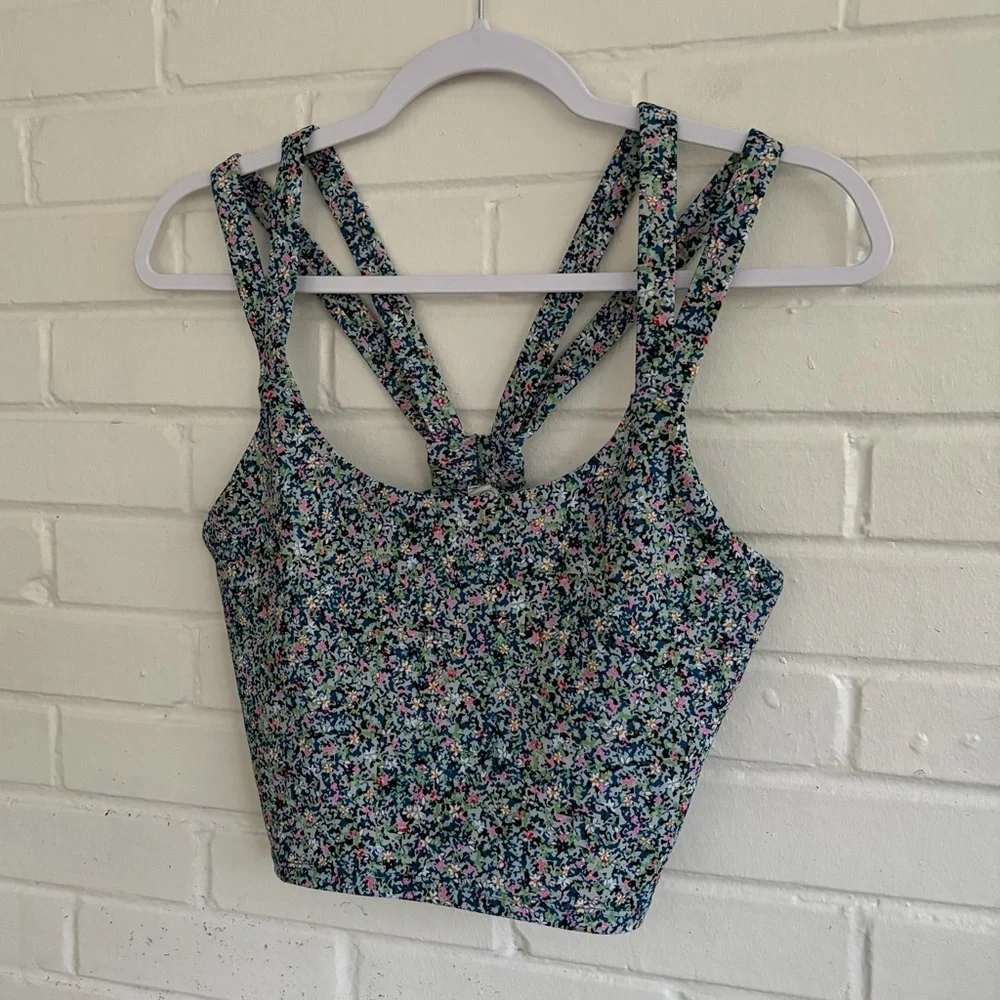 Sage Collective Blue Floral Longline Sports Bra, SZ M LIKE NEW - Picture 2 of 10